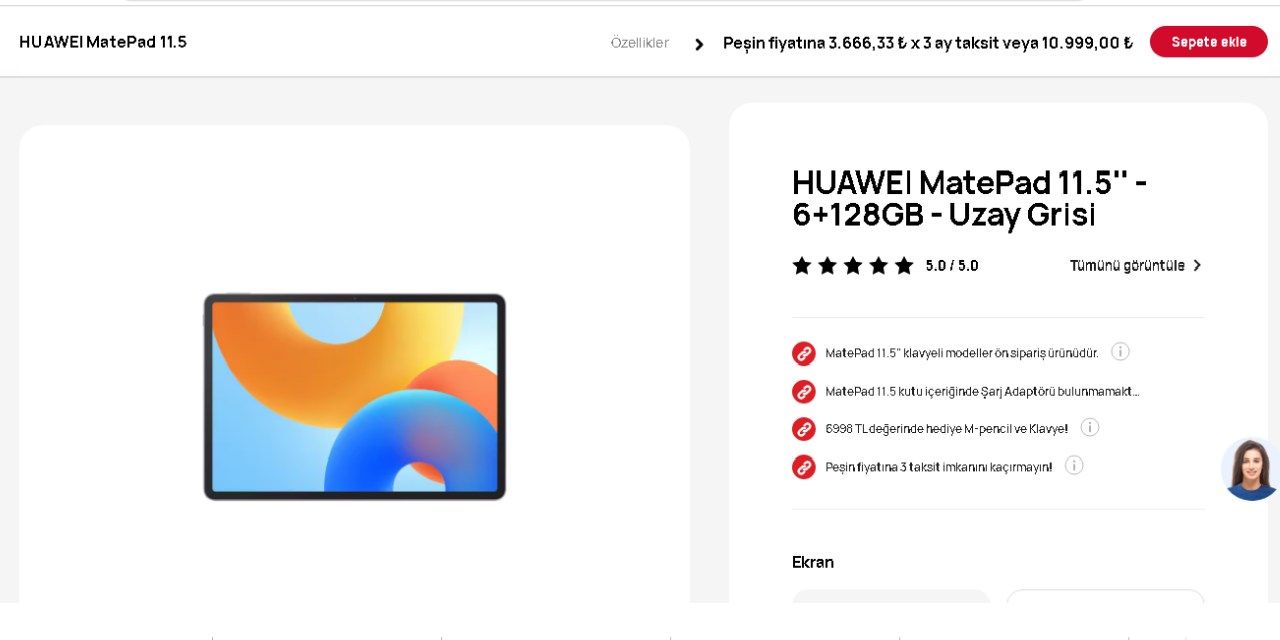 Yeni HUAWEI MatePad 11.5 Tablet