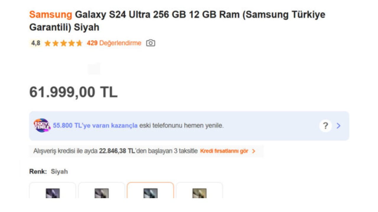 Samsung Galaxy S24 Ultra Fiyatı