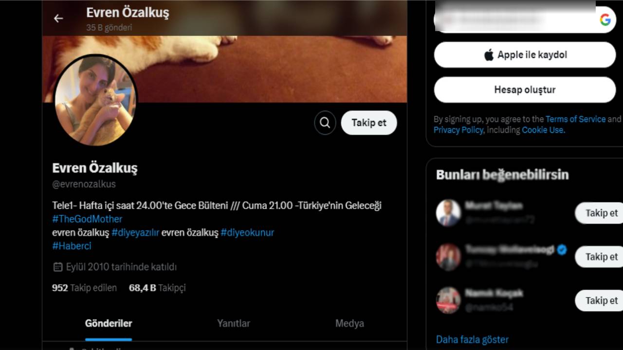 Evren Özalkuş Twitter Hesabı