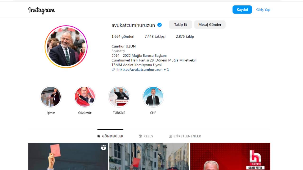 Cumhur Uzun İnstagram hesabı