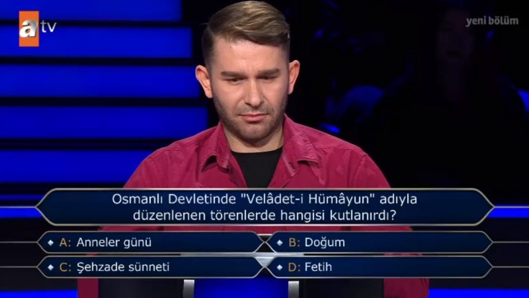 “Osmanlı Devleti'nde 'Velâdet-i Hümâyun' Adıyla Düzenlenen Törenlerde Hangisi Kutlanırdı?” Kim Milyoner Olmak İster