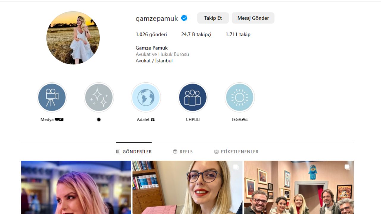 Gamze Pamuk Ateşli İnstagram Hesabı